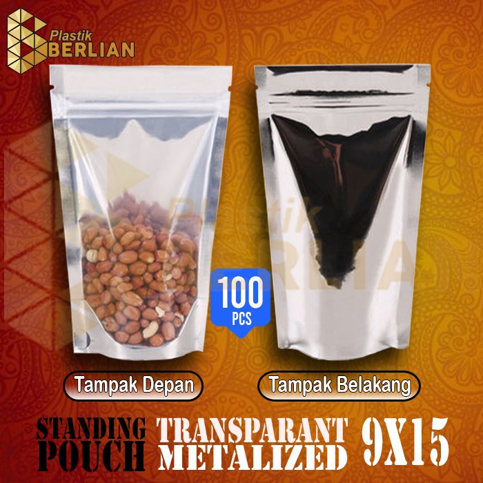 Standing Pouch Transmetz Alumunium Foil Klip 150 Silver 9x15 isi 100