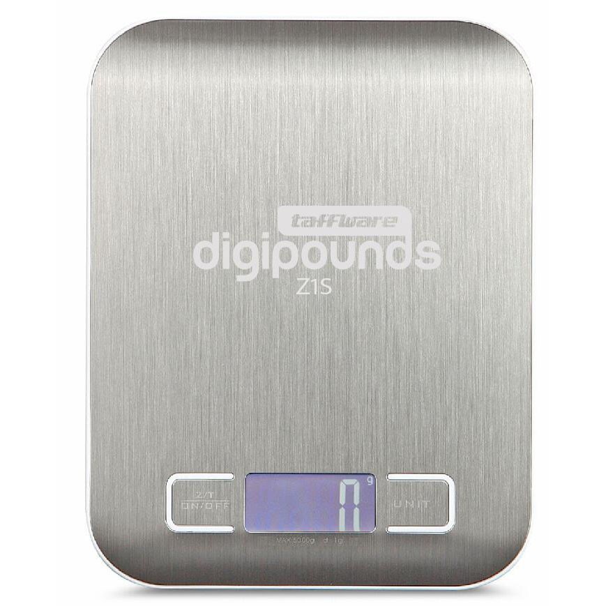 Taffware Digipounds Timbangan Dapur Digital Kitchen Scale 5kg 1g - Z1S - Silver