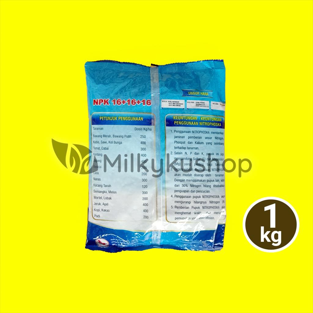 PUPUK SANTAGROW NITROPHOSKA NPK 16 16 16 BERAT 1 KG KEMASAN PABRIK