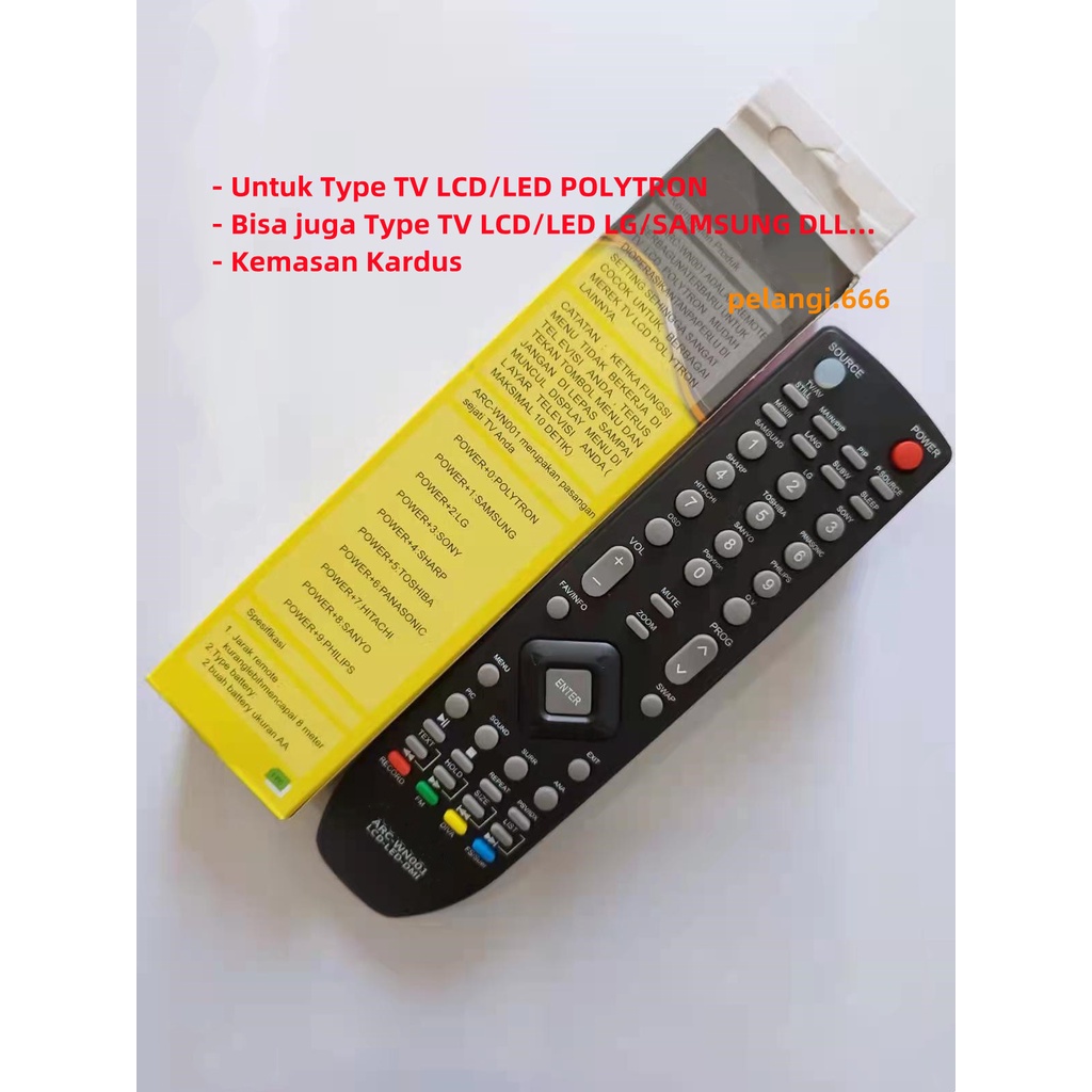 Remot Remote TV untuk Polytron LCD/LED/Slim/Flat