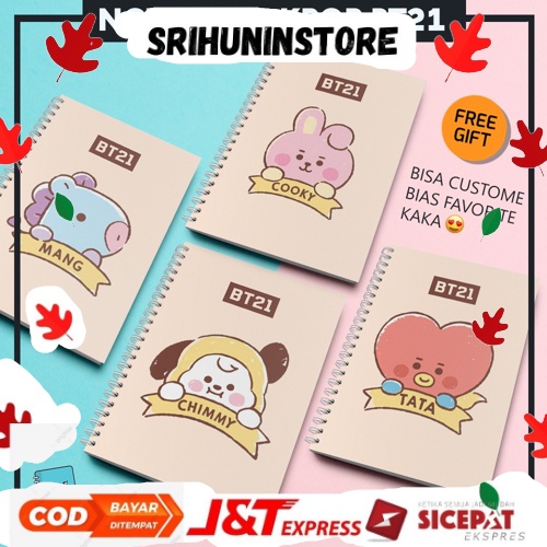 

Srihuninstore - Notebook A5 Custome Buku Tulis Buku Catatan Kpop Bts Buku Agenda Bt21 Baby 2 Custome Isi 50 Lembar Hvs 70gr Polos & Bergaris