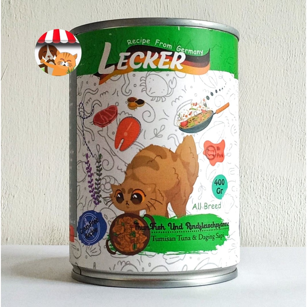 Makanan Kucing Lecker Wet Food Kaleng 400gr - Lecker Cat Kaleng