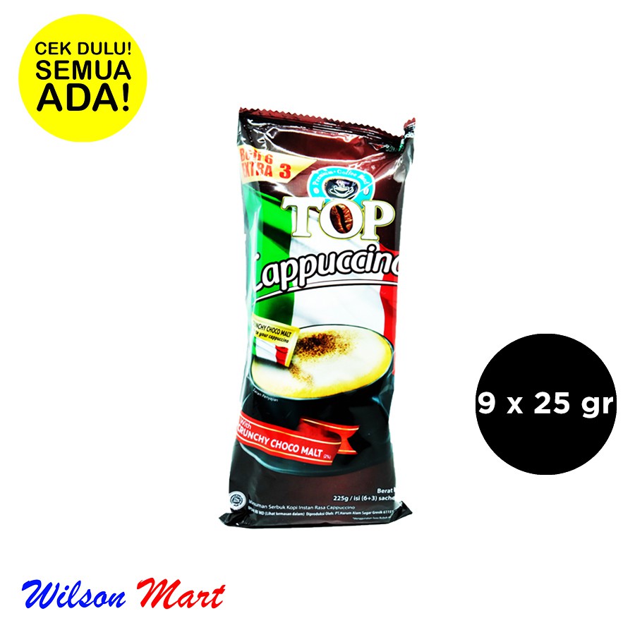 

TOP COFFEE CAPPUCCINO ISI 9 X 25 GRAM 225 GRAM BAG