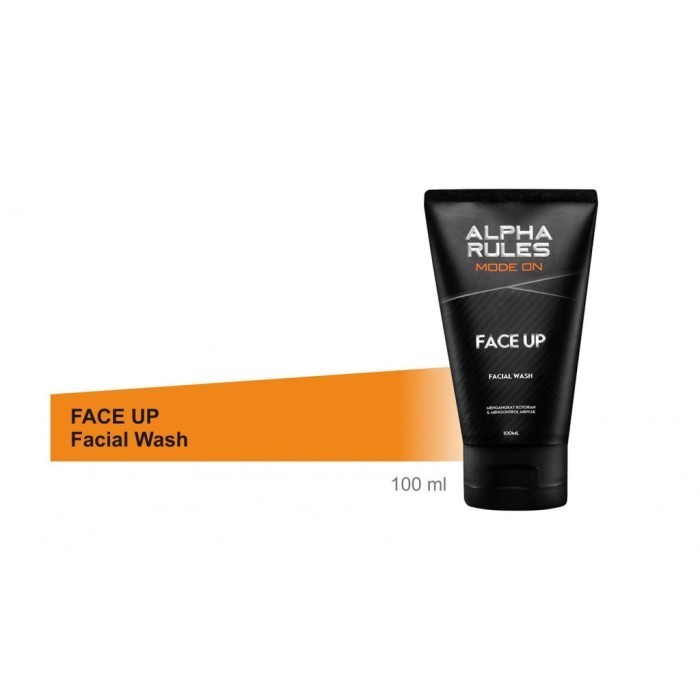 Alpha Rules Face Up Sabun Cuci Pembersih Muka Pria Sabun Wajah Facial Wash