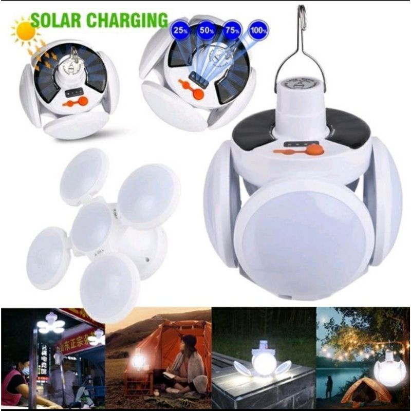 Lampu Solar Emergency LED Lipat Dragon 5 Sisi Gantung Rechargeable