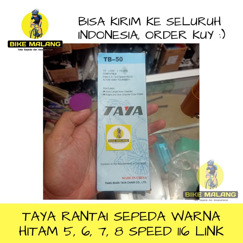Taya Rantai Sepeda Warna Hitam 5 6 7 8 Speed 116 Link