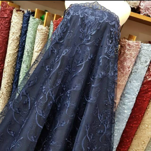 Kain Tile Mutiara Kain Brokat Brukat Mutiara St Kain Tulle Motif Tille Bordir Burkat Broklat Shopee Indonesia