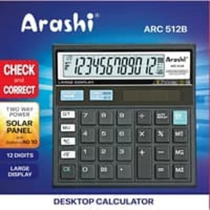 

Terlaris ARASHI Desktop Calculator ARC 512B Kalkulator 12 digit Solar Panel Keren