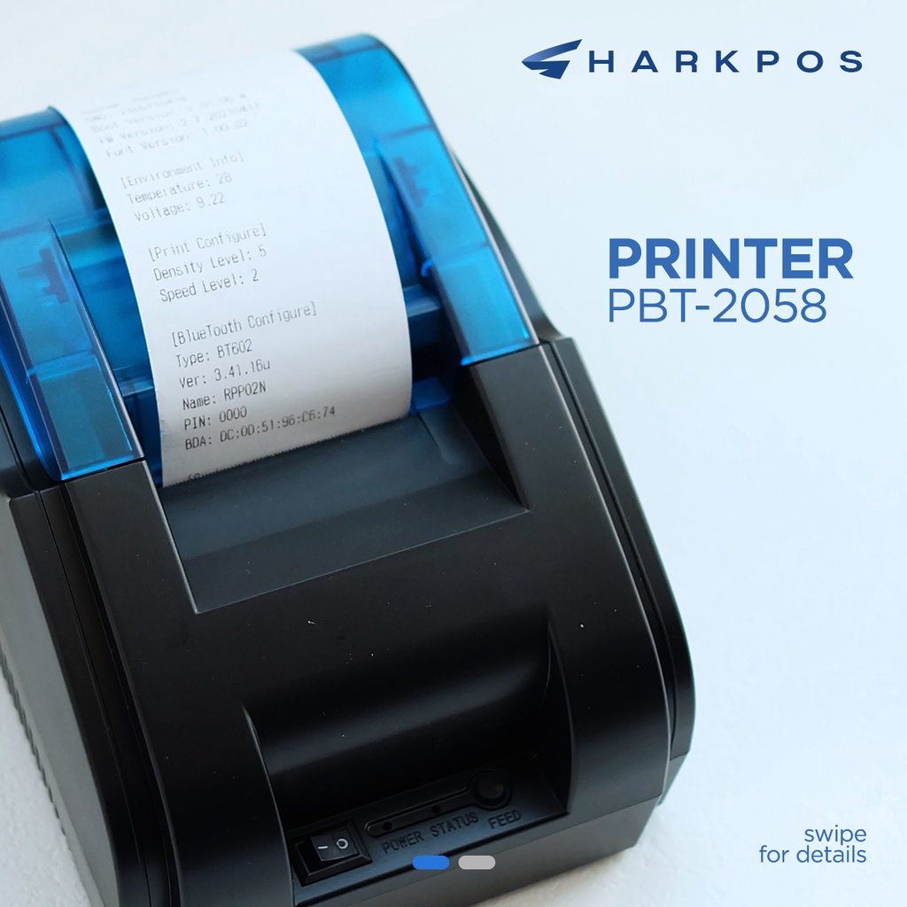 Printer Bluetooth Eppos RPP02N Kertas Kasir Struk Thermal 58MM Support Cash Drawer RJ11 C-58BT / C58BT - RPP 2058