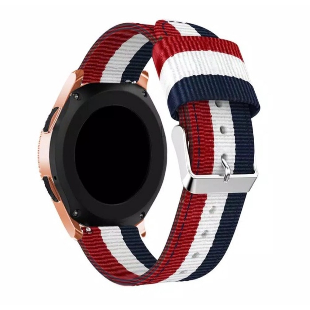 Nylon STRIPE Strap Samsung Galaxy watch 4 5 pro 40mm 44mm 42mm 46mm Active 1 2 HUAWEI Watch gt 2 3 42mm Amazfit Bip u GTS Garmin venu sq haylou ls02 Rs4 tali jam 20mm