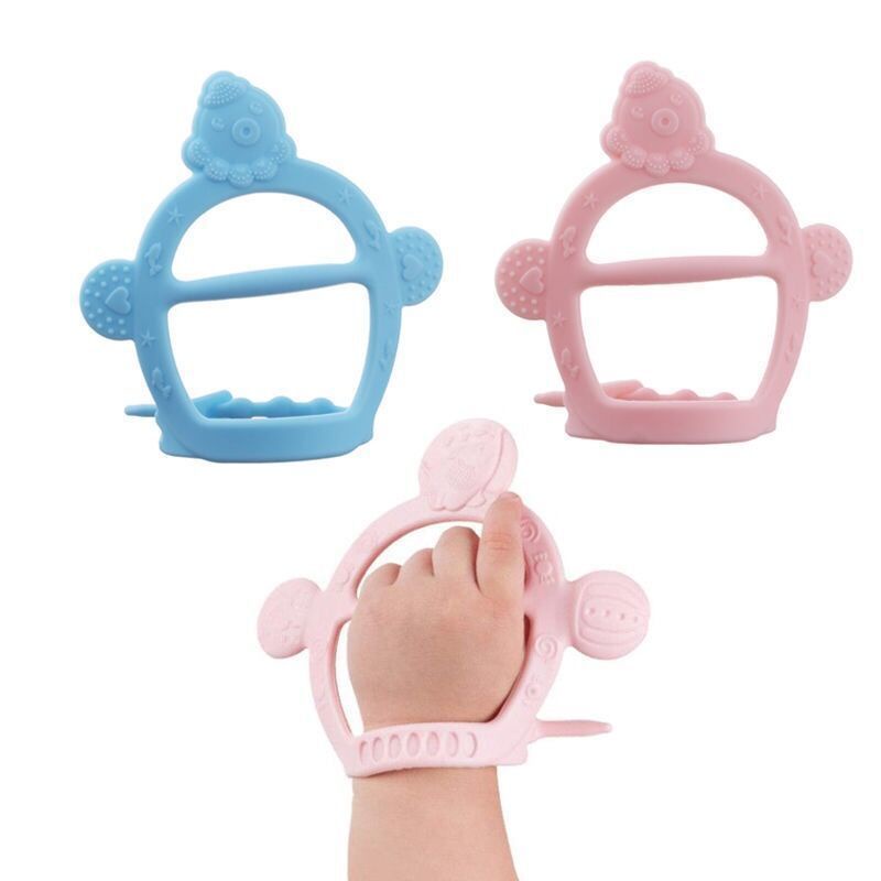 Teether Gigitan Bayi Bentuk Gelang Sangkar Bahan Silikon