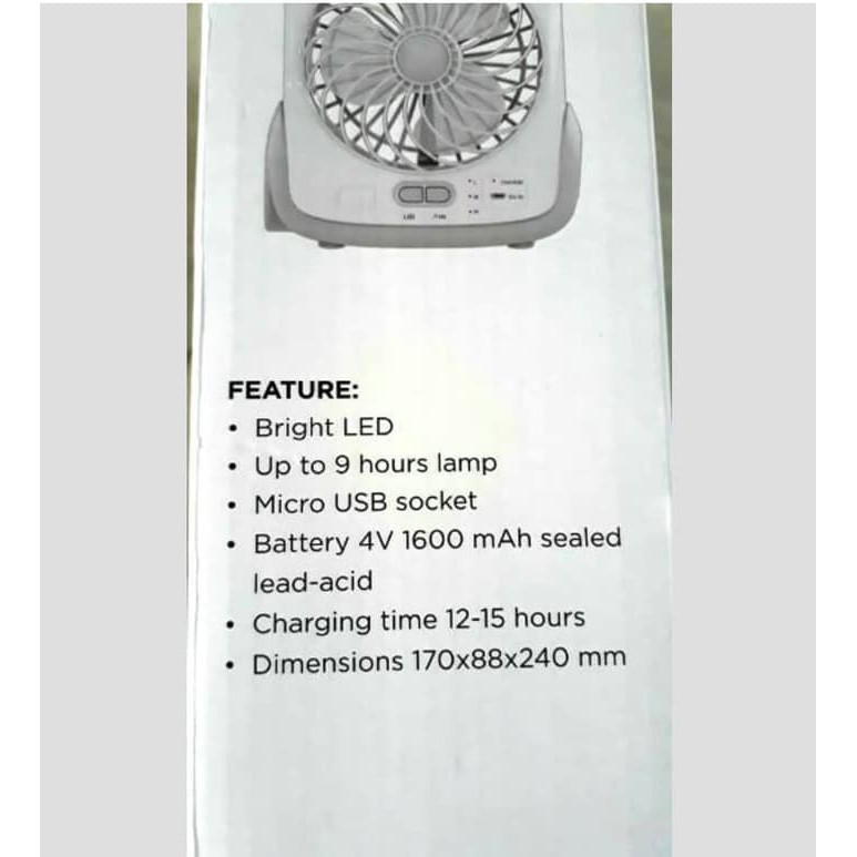 Emergency lamp and fan  lampu emergency plus kipas   APA ACE HARDWARE