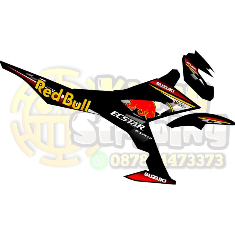 STICKER STRIPING SATRIA FU FI INJEKSI CUSTOM RED BULL DESAIN SUKA SUKA