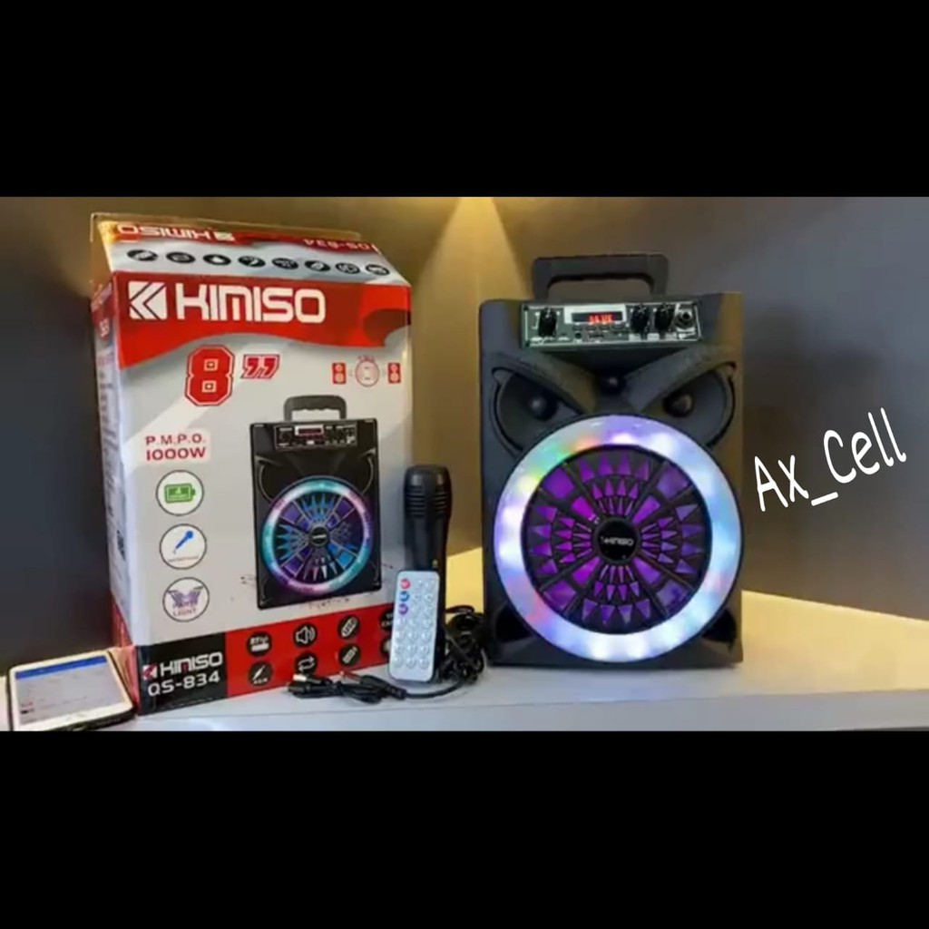 SPEAKER BT KIMISO QS-834+MIC+Remote Control SUARA BASS