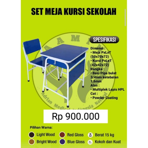 

set meja kursi sekolah