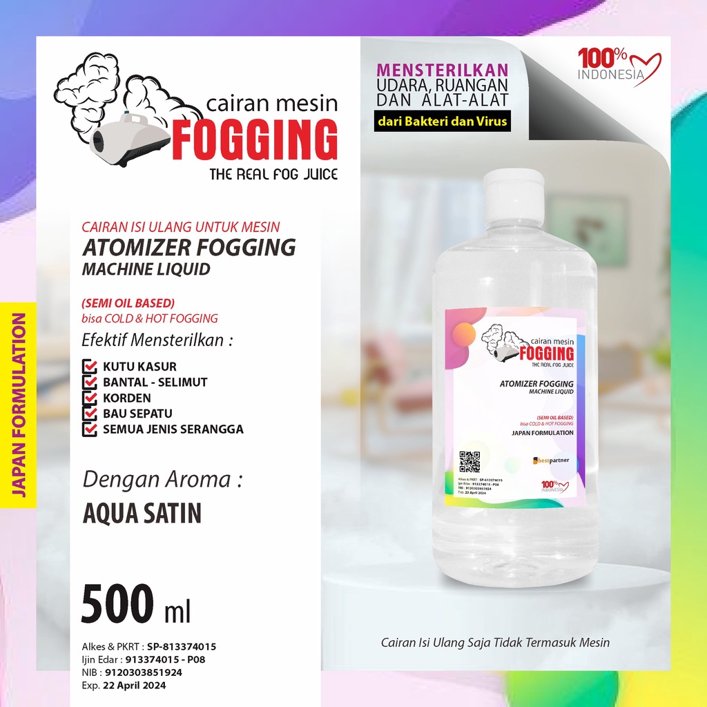 Cairan Mesin Fogging Atomizer Aroma Wangi Botol 500ml