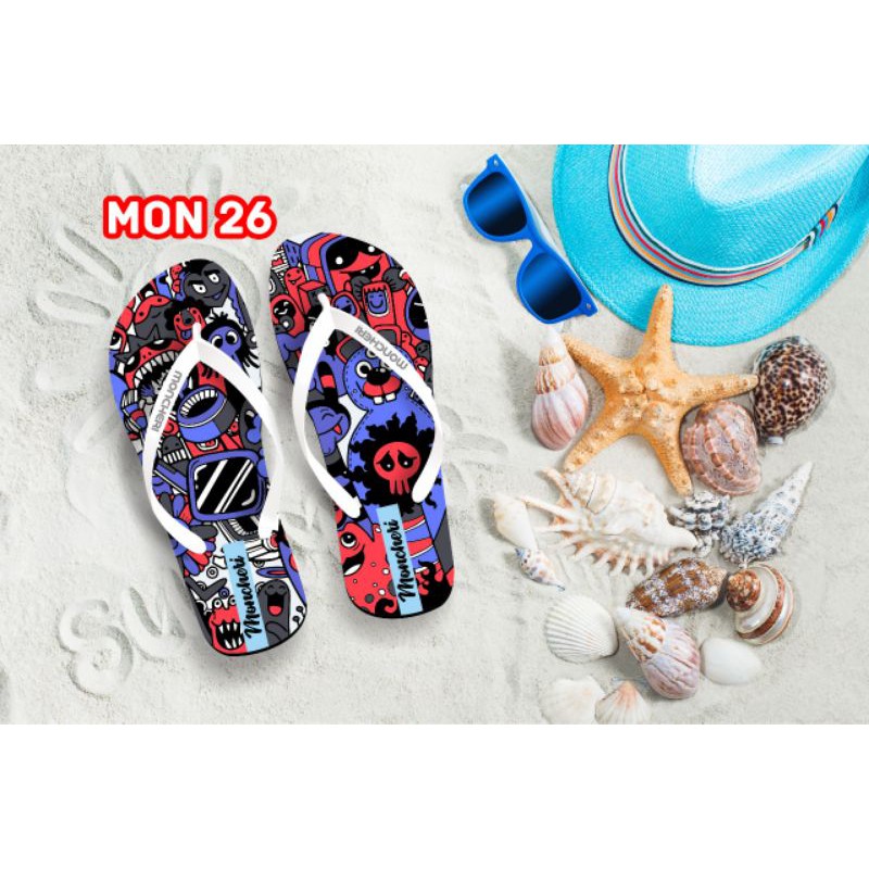 Sandal Jepit Wanita Printing Moncheri MON 26 Sandal Terbaru