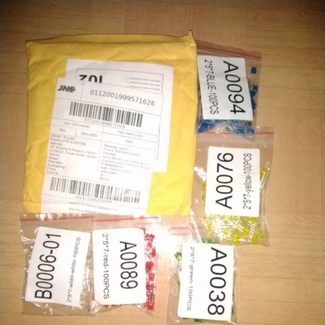 100pcs 2mm*5mm*7mm Kotak Led Dioda  Warna  Red