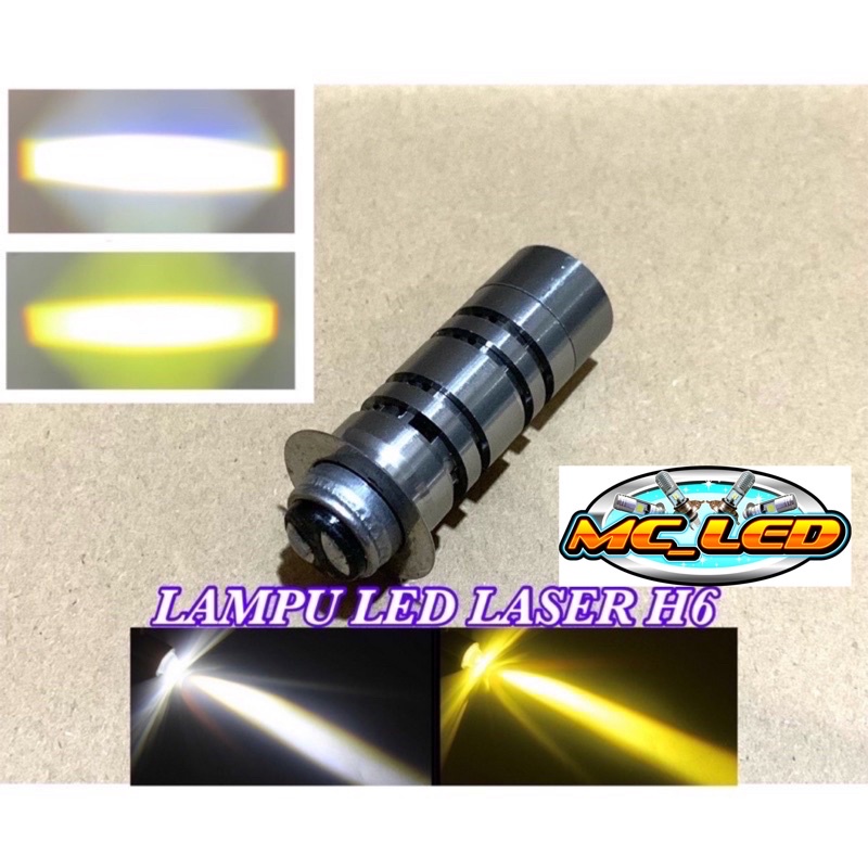 Lampu LED H6 LASER Hi Lo Beam 2 Warna AC DC Bebek Matic Universal TERMURAH