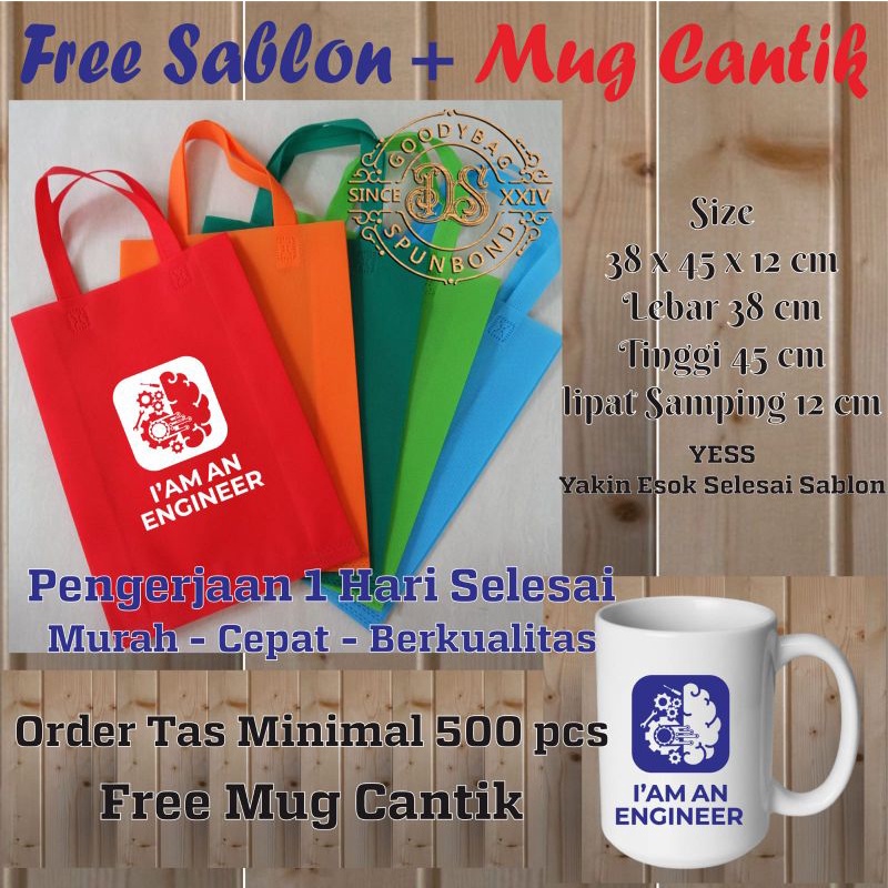 tas sablon tls. 38x45x11 spunbond tas goodiebag tas aqiqah tas khitanan tas spunbond