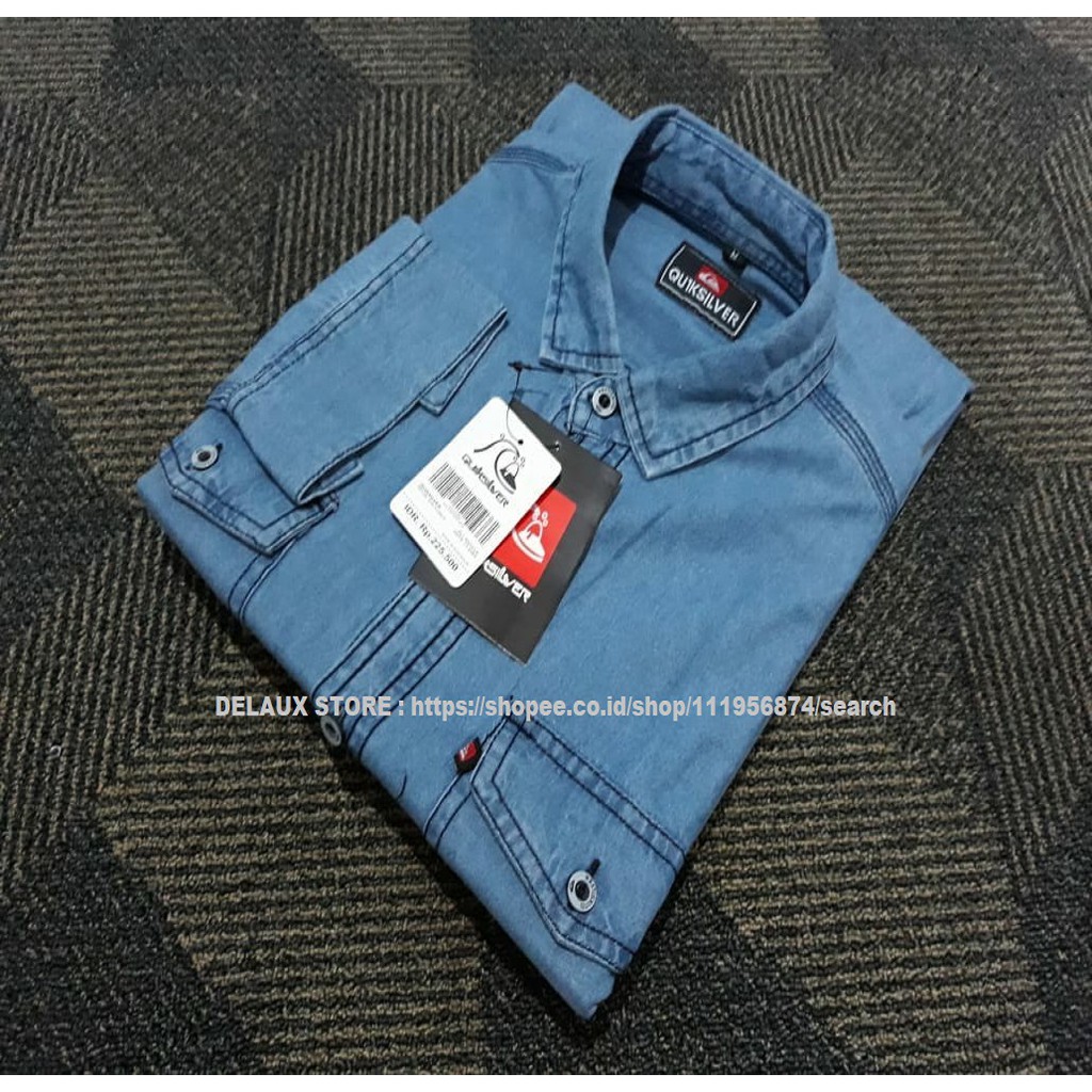 KEMEJA JEANS PANJANG PRIA TERLARIS / KEMEJA KERJA / BAJU DENIM UKURAN M-XL KUALITAS PREMIUM