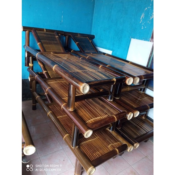 rosbang sender kursi malas santai bambu hitam