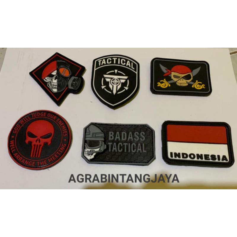 patch rubber tactical patch rubber karet logo Indonesia rubber tactical patch rubber tengkorak