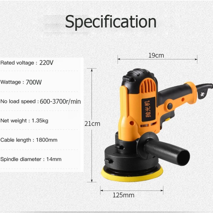 Car Polisher Waxing Machine Poles Body Mobil Adjustable Sped 220V 700W