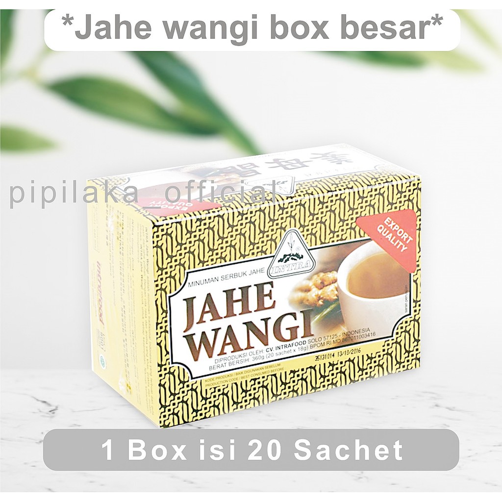 

INTRA Jahe Wangi Box isi 20 Sachet | Minuman Serbuk Jahe Asli | Jahe Batik