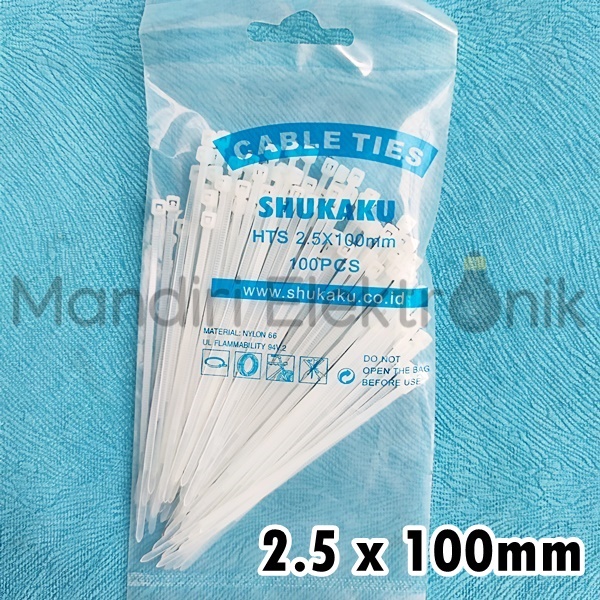 Kabel Ties 2,5 x 100mm Shukaku 100pcs Pengikat Plastik Serut 10cm