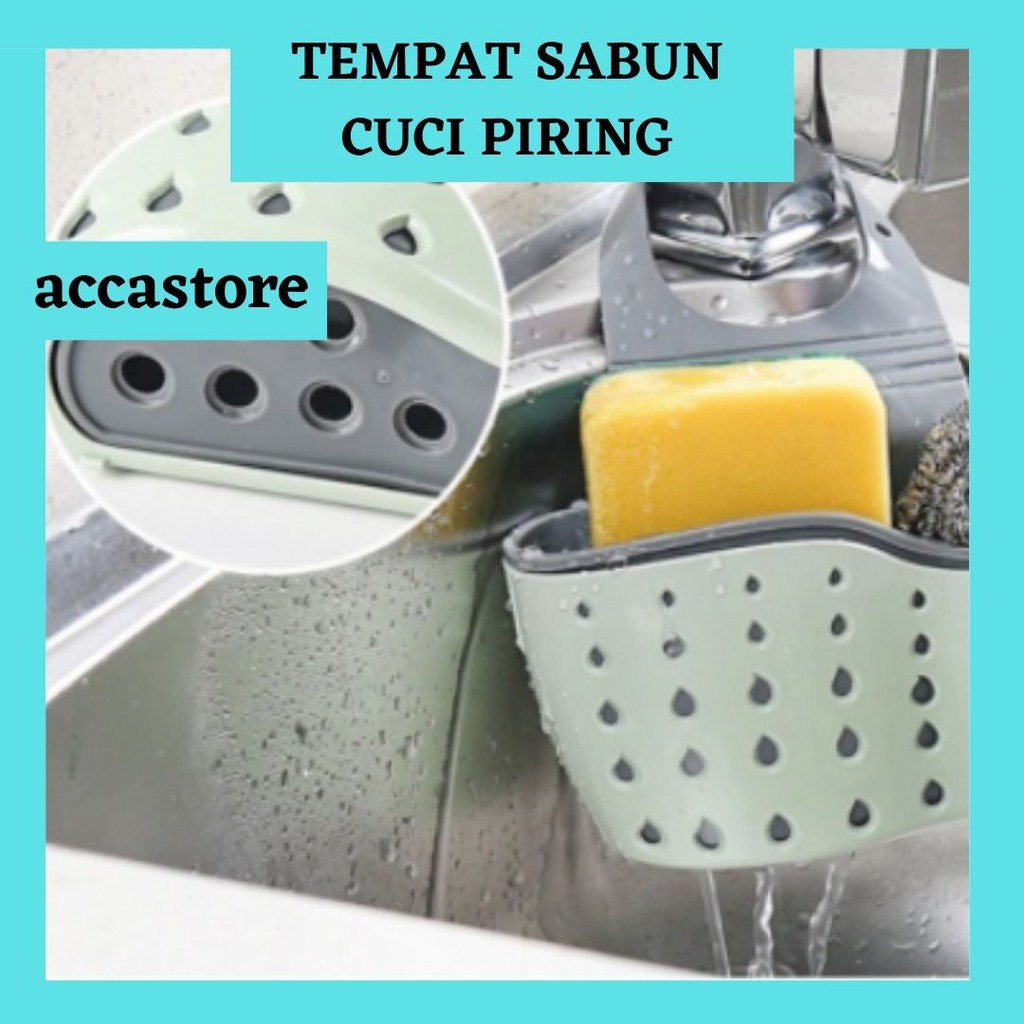 Adjustable Tempat Sabun Cuci Piring Gantung/Rak multifungsi double 2in1