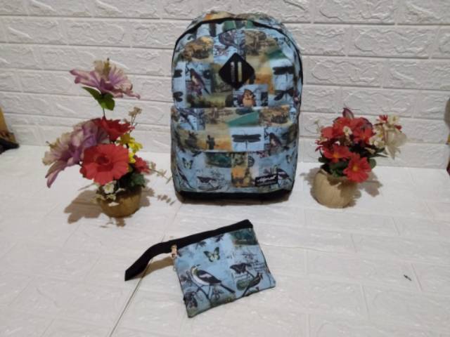 Tas ransel motip bunga lucu dan unik cocok untuk ber gaya anak mau pun remaja dan dewasa