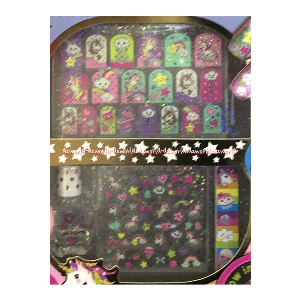 Hot Focus Magical Unicorn Glow In The Dark Hiasan Kuku Stiker Hotfocus