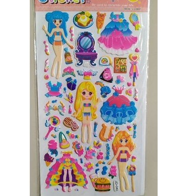 Stiker timbul anak dress up / baju-bajuan