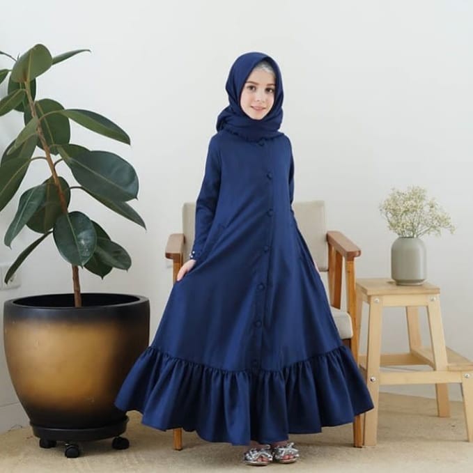 MUTIARA SYARI KIDS Gamis Anak 6-8 tahun Panjang Trendy Modern Kids Baju Panjang Stelan Syar’i Polos