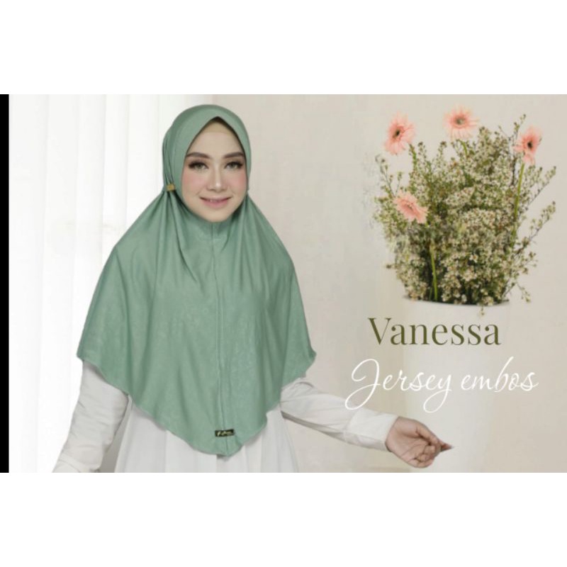 (Ori Nurie) VANESSA •jilbab instan jersey embos•jilbab instan pet tali