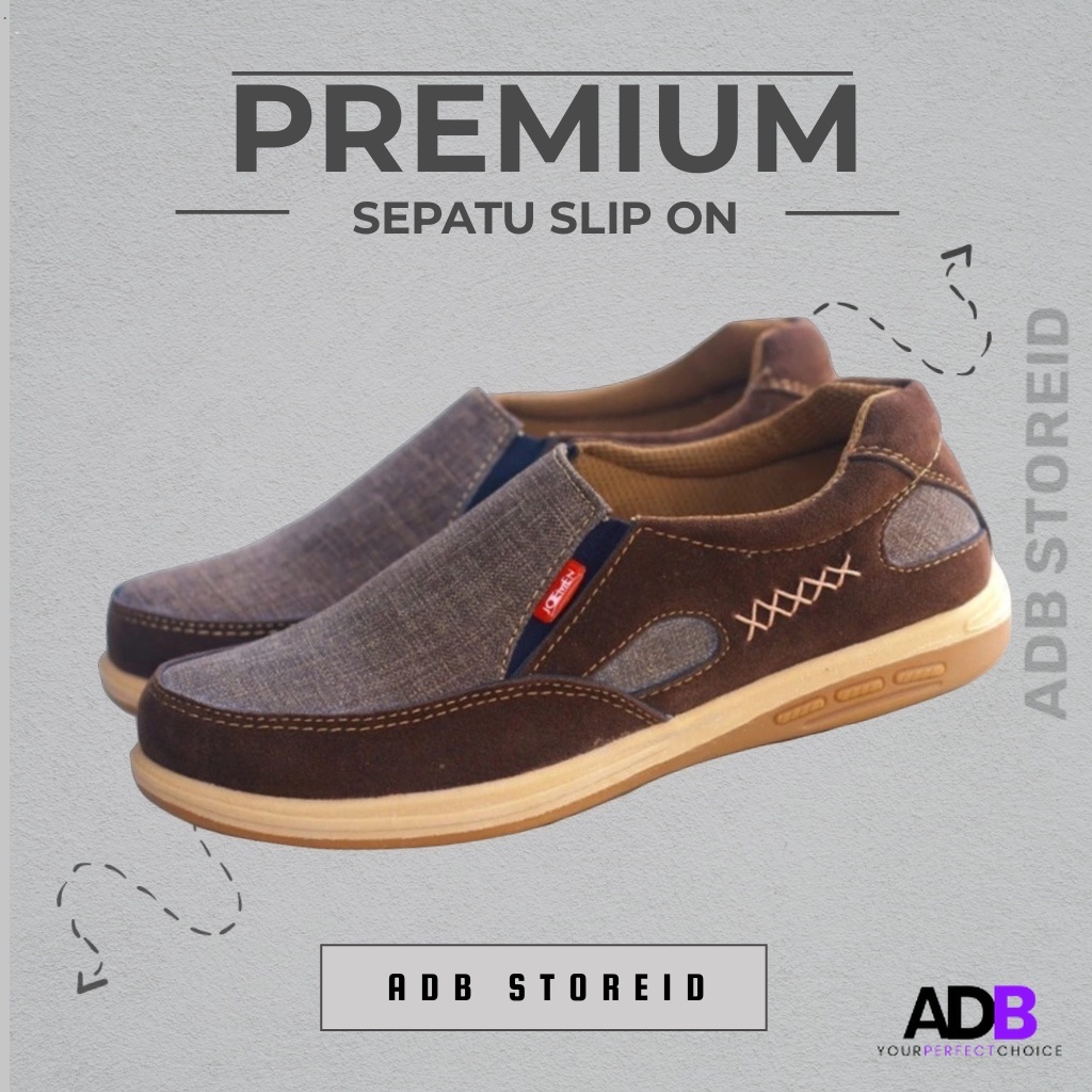 Sepatu Kulit Casual Pria Import Original Joemen J54 - Cokelat Tua Spatu Trendy Termurah Terlaris