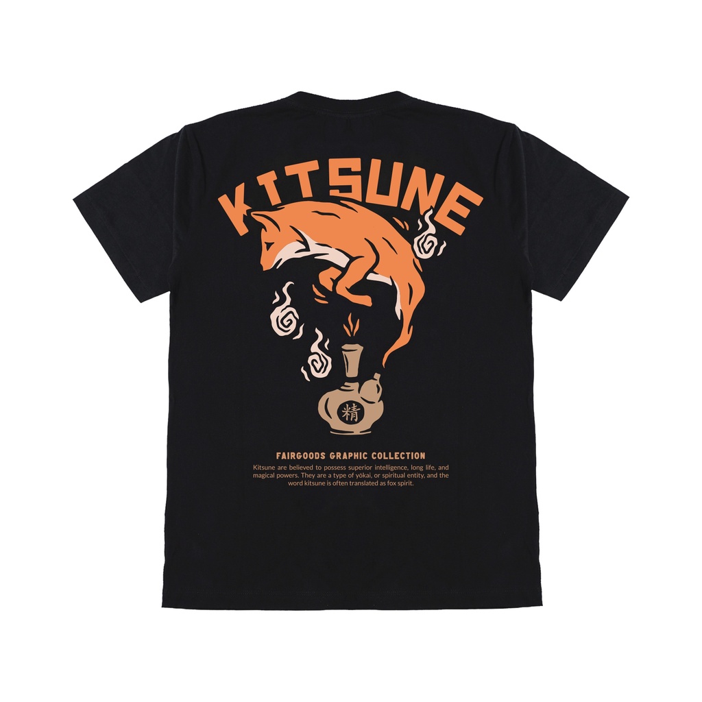 Fairgoods Kaos -  Kitsune Soul - Hitam