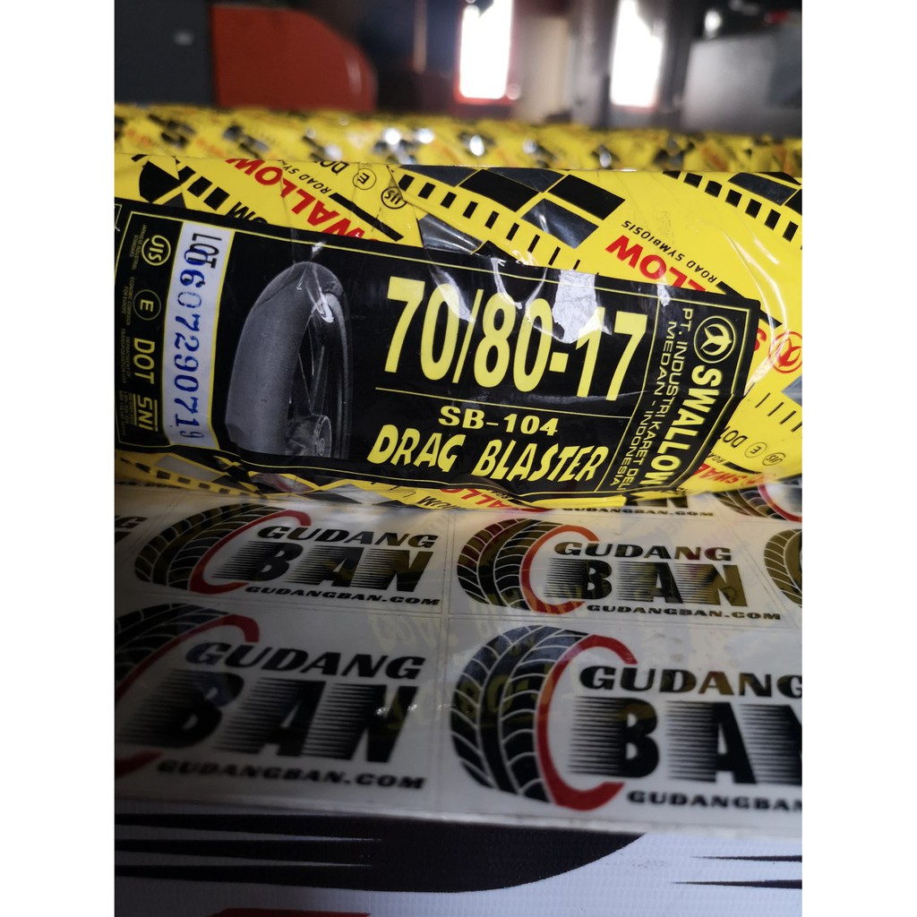 ( DRAG BLASTER - RING 17 ) 70 / 80 - 17 SWALLOW SB104  Ban Luar Motor Bebek TUBELESS