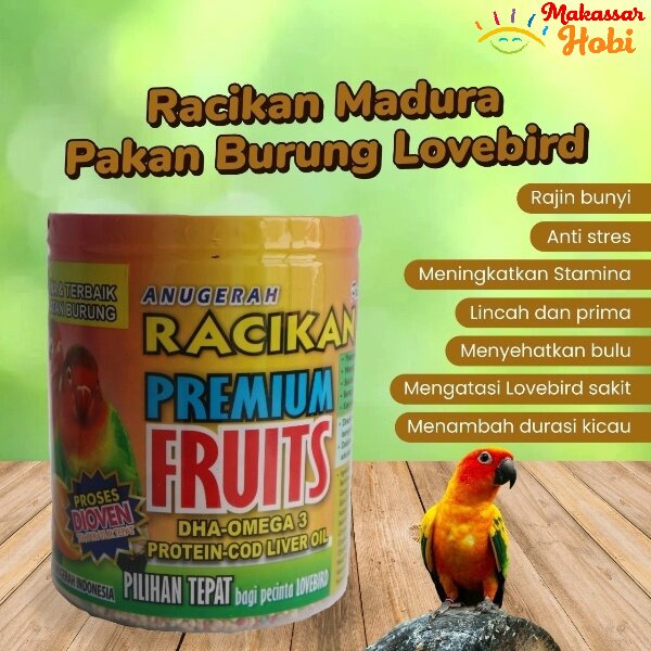 Racikan Madura Lovebird Premium Fruits Pakan Makanan Burung Love Bird