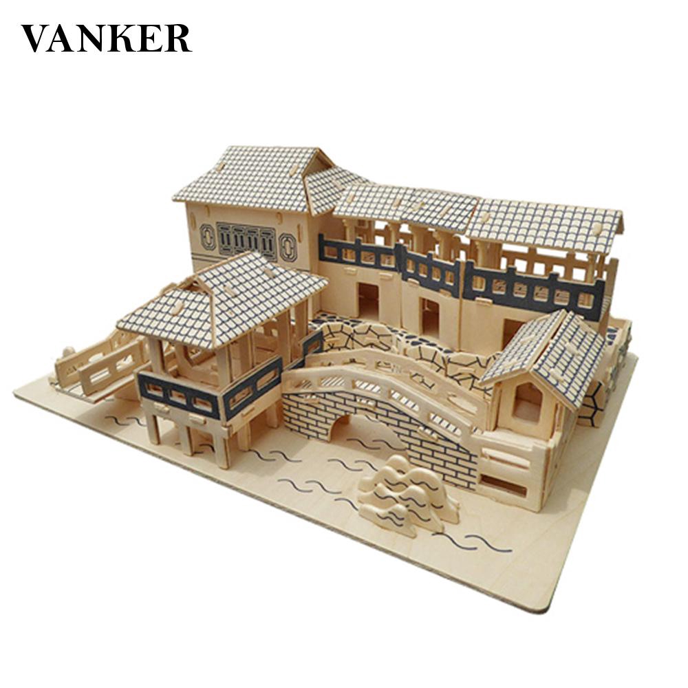 Vanker Mainan Puzzle 3d Model Kota Cina Kuno Bahan Kayu Untuk Anak