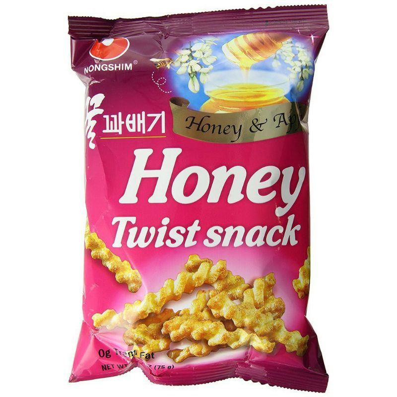 

Nongshim honey twist snack/꿀콰 베기/ snack rasa madu made in korea 55 gr