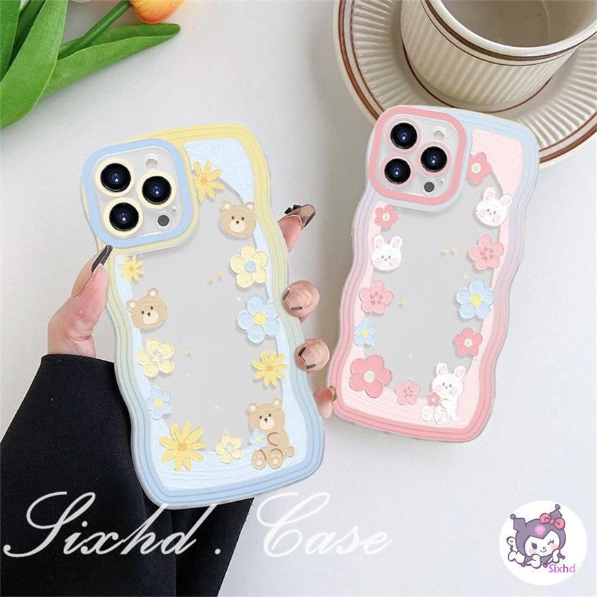 Vivo V25e Y02 Y35 Y16 Y22 Y02s Y15A Y15s Y21A Y21s Y33s Y12s Y12A Y20i Y20sG Y22s Y01 Y19 Y17 Y15 Y12 Y11 Y50 Y30i Y30 Y95 Y93 Y91 V23e V21e Y1s S1 Simple Ins Flower Wave Pattern Phone Case Soft Cover