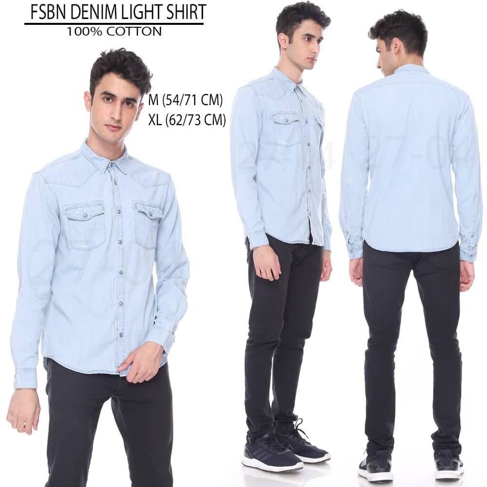 Kemeja Denim Pria FSBN Light