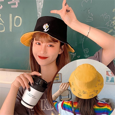 [READY STOCK] Promosi Korea Topi wanita Topi Lucu Pola Surat Bordir Topi warna murni kapas Ember Topi tide visor topi Pantai