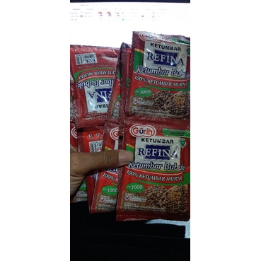 

KETUMBAR BUBUK REFINA 100% KETUMBAR MURNI 1 RENCENG ISI 12 SACHET @12,5g