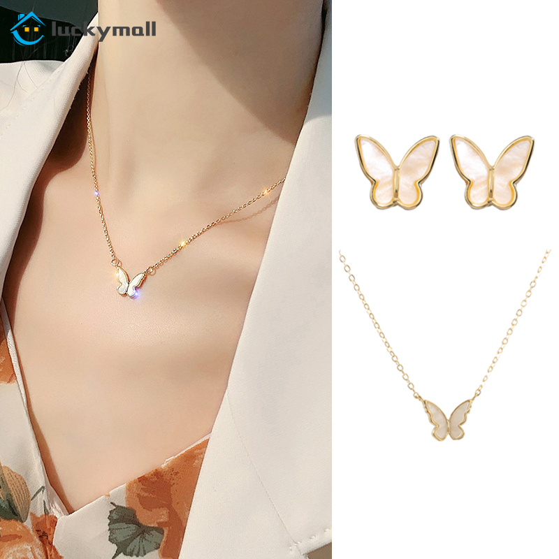 Light luxury Fritillaria Butterfly Necklace Alloy Necklace for women simple accessories