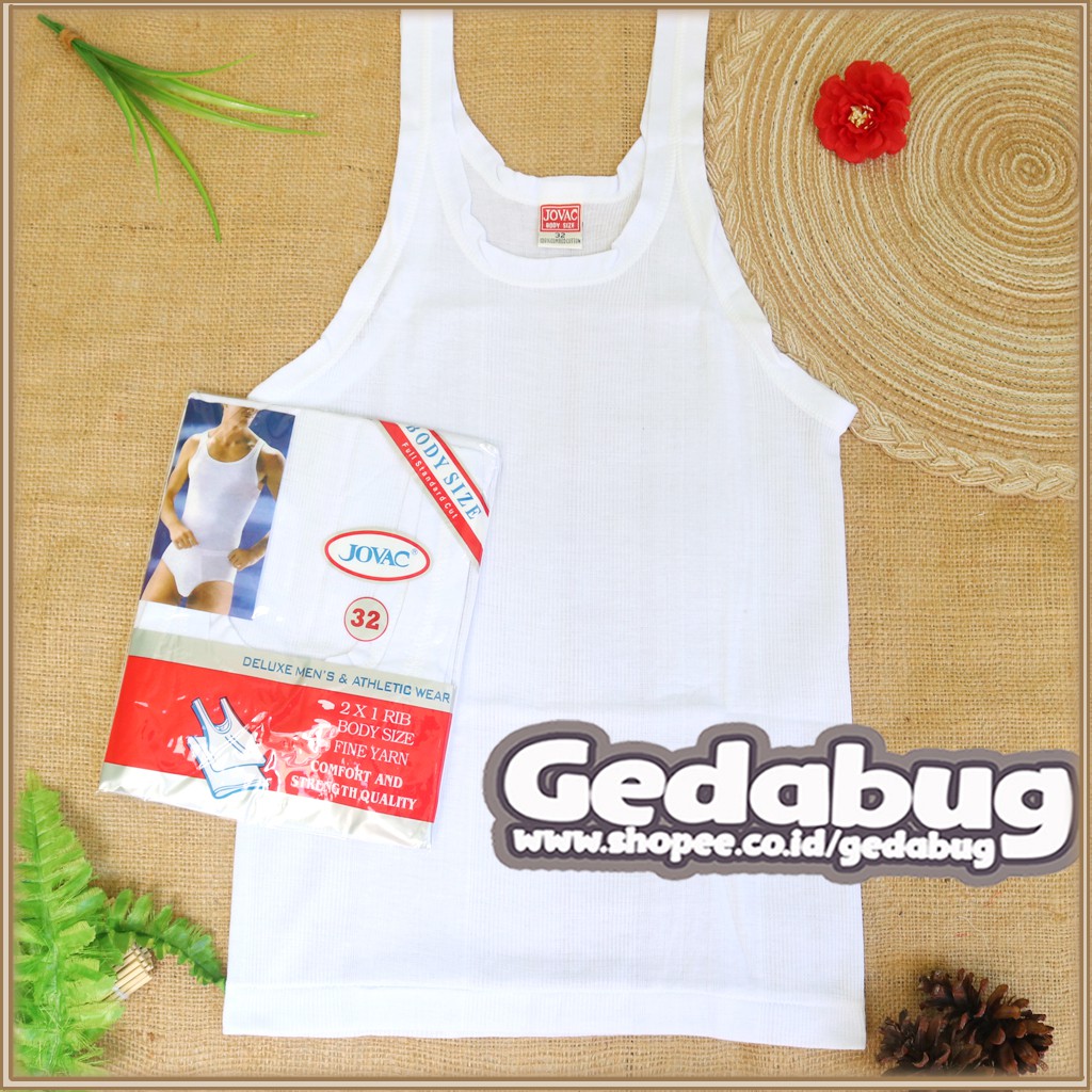 Singlet Pria Dewasa Remaja JOVAC | Kaos dalam Cowok Classic teksture Salur | Gedabug