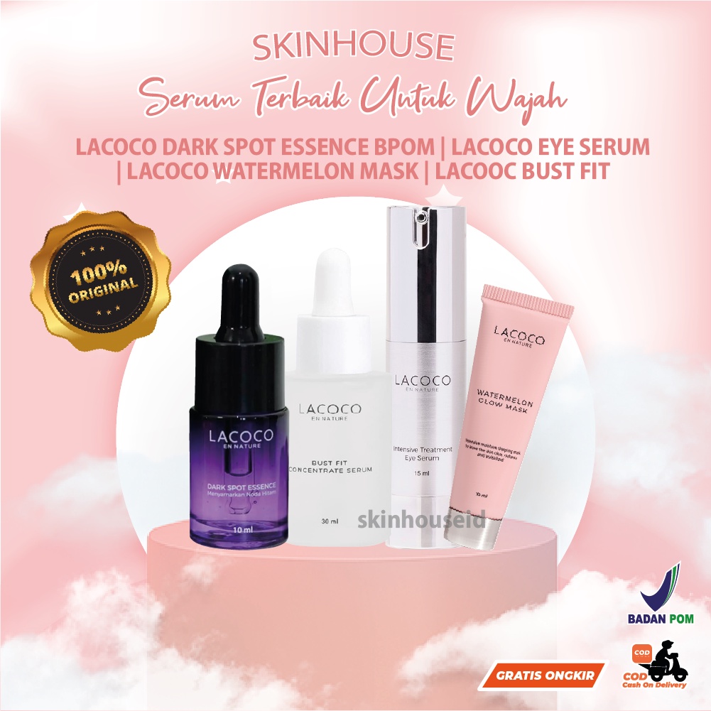 Skinhouseid Lacoco Darkspot Essence Eye Serum Watermelon Glow Mask Bust Fit Concentrate Original BPOM