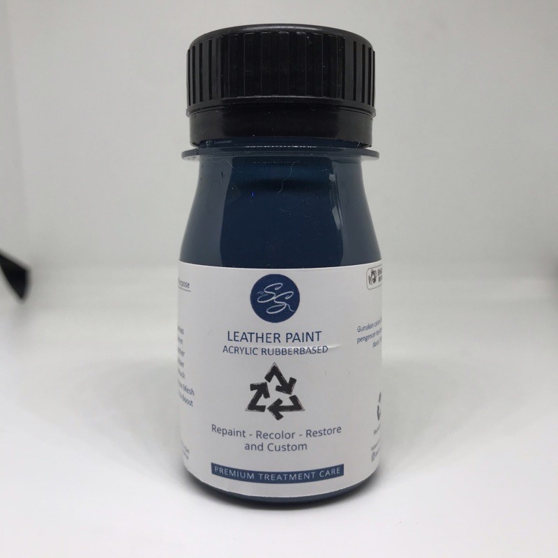 Cat Sepatu Kulit SS Leather Paint - Acrylic Rubber Cat Midsole, Rubber, Boost - Cat Tas Jaket Kulit-Navy Blue